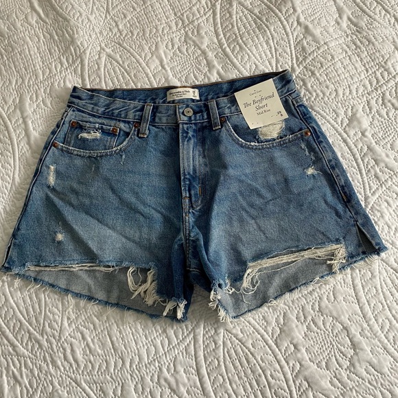 COPY - Abercrombie & Fitch Mid-Rise Boyfriend Shorts, Curve Love - Picture 1 of 4